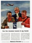 1944 These Three International Commuters Use One Timetable. American Airlines