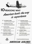 1947 10 Reasons Why American leads the way in experience. American Airlines