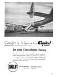 1950 Congratulations to Capital Airlines for new Constellations luxury. Gulf