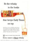 1955 It's the whisky in the bottle that keeps Early Times on top. Every ounce a Man's whisky