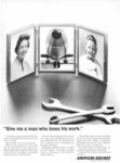 1962 'Give me a man who loves his work' American Airlines