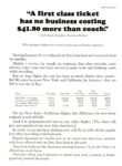 1964 'A first class ticket has no business costing $41.80 more than coach' American Airlines