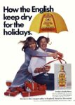 1973 How the English keep dry for the holidays. Gordon's Gin