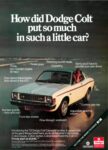 1975 Dodge Colt Carousel hardtop. How did Dodge Colt put so much in such a little car.