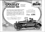 1923 Wolseley Standard Ten. 'A Post-war Car at less than Pre-war Price'