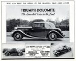 1938 Triumph Dolomite 14-60 Foursome Coupe. The Smartest Cars in the Land