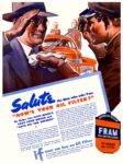 1941 Salute the Man who asks You. 'How's Your Oil Filter' Fram