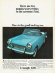 1964 Triumph 1200 Herald. There are two popular convertibles in the economy field. Ours is the good looking one