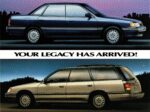 1990 Subaru Legacy Sedan and Wagon. Your Legacy Has Arrived!