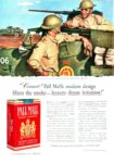 1941 'Correct! Pall Mall's modern design filters the smoke - lessens throat irritation!'