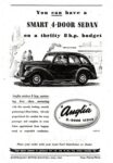 1948 Ford Anglia. You can have a Smart 4-Door Sedan on a thrifty 8 h.p. budget. (Australia)