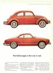 1962 Volkswagen Beetle and Karmann Ghia. The Volkswagen is the one in red