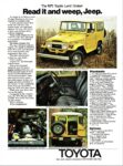 1975 Toyota Land Cruiser Hardtop. Read it and weep, Jeep