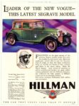 1930 Hillman Segrave Sports Saloon. Leader Of The New Vogue