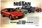 1985 Nissan Ad with historic Datsun models