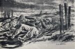 The barbed wire barriers that lie all over the terrain slow down the advance