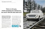 1966 Austin 1100. Watch. At 45 m.p.h., wheels pounding over railroad ties, the Austin 1100 still rides dead level!