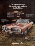 1968 Plymouth Barracuda. We gave it 4 new engines, just for kicks