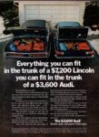 1971 Audi 100LS. Everything you can fit in the trunk of a $7,200 Lincoln you can fit in the trunk of a $3,600 Audi