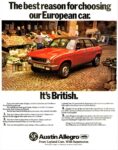 1975 Austin Allegro 2. The best reason for choosing our European car. It's British