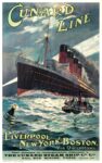 1910 Cunard Line. Liverpool - New York - Boston Via Queenstown