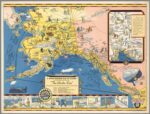 1934 A Good-Natured Map Of Alaska. 'The Alaska Line'