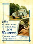 1934 Peugeot 301. Elles se voient toutes au volant d'une 301 Peugeot