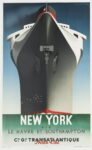 1935 French Line New York Travel Poster by A.M. Cassandre
