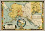 1936 Key to Alaska Travel Routes. Alaska Steamship Company Routes