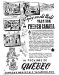 1941 Enjoy an old World Vacation in French Canada. La Province De Quebec