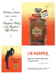 1950 It's always a pleasure to give... to receive... the Magnificent Whisky in the Magnificent Gift Decanter. I.W. Harper