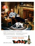 1954 Picture of a man thinking two months ahead. Four Roses