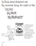1960 In Paris dress designers day 'the smartest thing for night or day is Dubo Dubon Dubonnet'