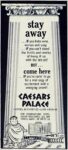 1966 stay away But... Come here. Caesars Palace