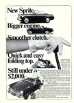 1967 Austin Healey Sprite. Bigger Engine. Smoother clutch. Quick and easy folding top