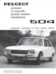 1969 Peugeot 504 presente sa nouvelle grande routiere europeenne