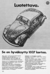 1970 Volkswagen Beetle. Luotettava. Se on hyväksytty 1037 kertaa