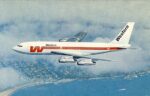 1970 Western Airlines New Boeing 720 Postcard