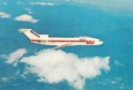 1972 Western Airlines Boeing 727 Postcard