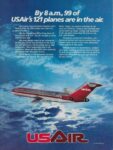 1984 By 8 a.m., 99 of USAir's 121 planes are in the air