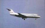 1989 USAir- Peidmont Hybrid Livery Fokker F-28 Postcard
