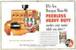 1951 BA's New Detergent Motor Oil Peerless Heavy Duty washes your motor while you drive!