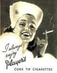 1951 I always enjoy Player's Cork Tip Cigarettes