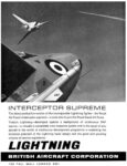 1954 Interceptor Supreme. Lightning. British Aircraft Corporation