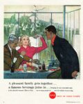 1957 A pleasant family gets together... a famous beverage joins in... Coca-Cola. Sign Of Good Taste
