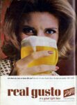 1965 real gusto in a great light beer. Schlitz