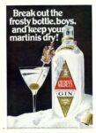 1968 Break out the frosty bottle, boys, and keep your martinis dry! Gilbey's Gin