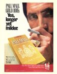 1972 Pall Mall Gold 100's. Yes, longer yet milder