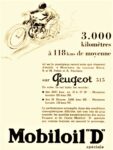 1934 3.000 kilometres a 118 kms de moyenne sir Peugeot 515. Mobiloil 'D' speciale