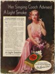 1937 Her Singing Coach Advised A Light Smoke. Carole Lombard & Lucky Strike